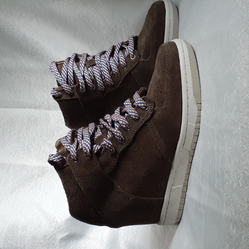 Steve Madden Women Ankle Boots Leather Suede Brown Size 6.5M Wedge Heel …